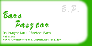 bars pasztor business card